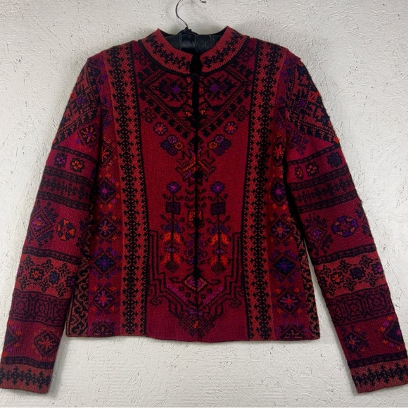 Dakota Cardigan 100% Alpaca Hand Loomed in Bolivia Women’s Size S Button Closure - Picture 5 of 10